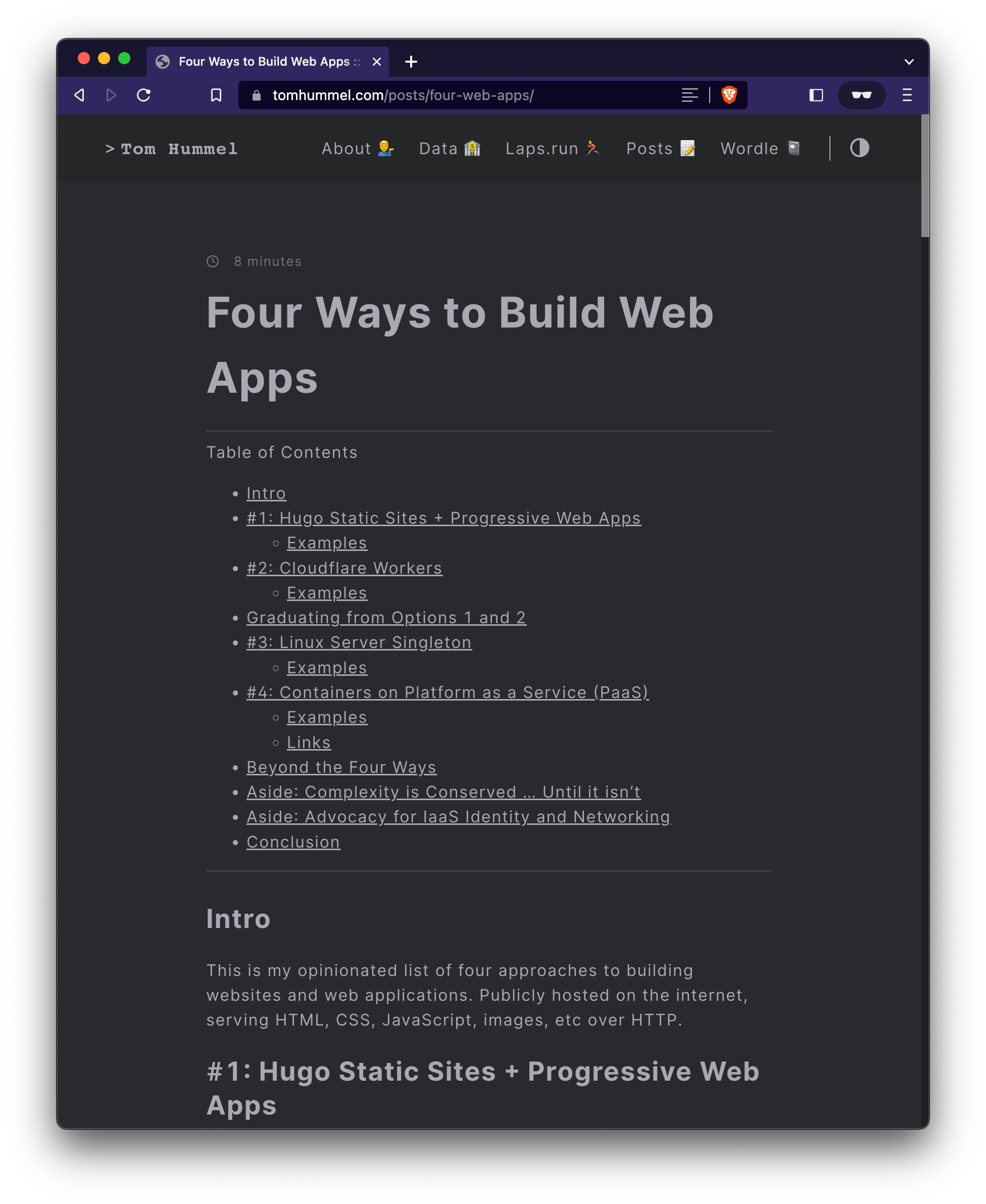 Four Ways to Build Web Apps
